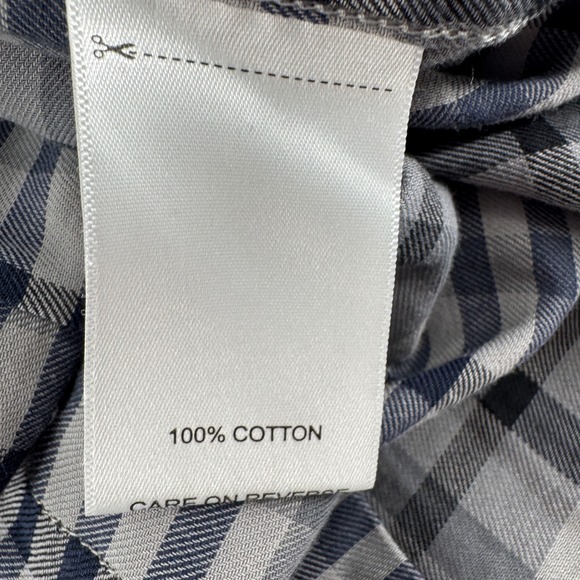 Billy Reid XL Gray Plaid Button Down Shirt Mens Long Sleeve Cotton Standard Fit - Picture 6 of 7